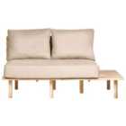 Beliani 2 Seater Fabric Sofa With Table Beige Salo