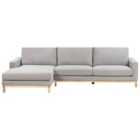 Beliani Right Hand Fabric Corner Sofa Grey Siggard