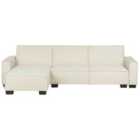 Beliani Right Hand Fabric Corner Sofa Bed Beige Romedal