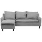Beliani Right Hand Fabric Corner Sofa Light Grey Elvenes