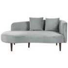 Beliani Right Hand Velvet Chaise Lounge Light Grey Chaumont