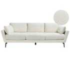 Beliani 4 Seater Boucle Sofa White Nenola