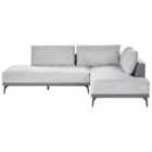 Beliani Left Hand Modular Fabric Corner Sofa Grey Myken