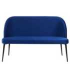 Beliani 2 Seater Velvet Kitchen Sofa Navy Blue Osby