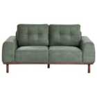Beliani 2 Seater Fabric Sofa Green Laurila