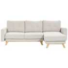Beliani Left Hand Fabric Corner Sofa Beige Siro