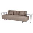 Beliani Sofa With Side Tables Brown Sokna