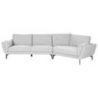 Beliani 3 Seater Fabric Sofa Light Grey Kansseli