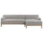 Beliani Left Hand Fabric Corner Sofa Grey Sosjo