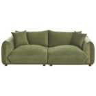 Beliani 3 Seater Velvet Sofa Green Luvos