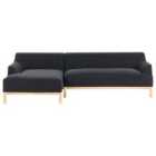 Beliani Right Hand Fabric Corner Sofa Black Sosjo