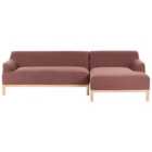 Beliani Left Hand Fabric Corner Sofa Burgundy Sosjo