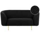 Beliani 2 Seater Boucle Sofa Black Loen