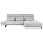 Beliani Left Hand Fabric Corner Sofa Light Grey Ikast