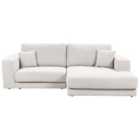 Beliani Left Hand 3 Seater Corner Sofa White Lofoten