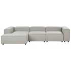 Beliani Right Hand 4 Seater Modular Fabric Corner Sofa Light Grey Ardal