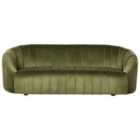 Beliani 3 Seater Velvet Sofa Dark Green Malung