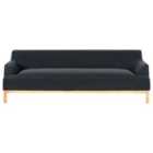Beliani 3 Seater Fabric Sofa Black Sosjo