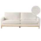 Beliani 3 Seater Sofa White Boucle Siggard