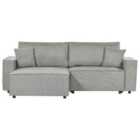 Beliani Right Hand Fabric Corner Sofa Bed With Storage Grey Karila