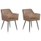 Beliani Set Of 2 Dining Chairs Covelo Light Beige