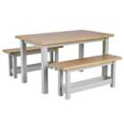 Home Source Avon Table And Bench Set Grey