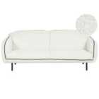Beliani 3 Seater Boucle Sofa White Tonsberg