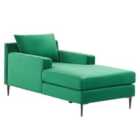 Beliani Velvet Chaise Lounge Green Gueret
