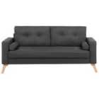 Beliani 2 Seater Fabric Sofa Dark Grey Kalmar