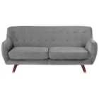 Beliani 3 Seater Velvet Sofa Grey Bodo