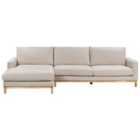 Beliani Right Hand Fabric Corner Sofa Beige Siggard