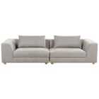 Beliani 3 Seater Sofa Light Grey Lermon