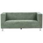 Beliani 3 Seater Fabric Sofa Green Floro