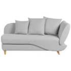 Beliani Right Hand Fabric Chaise Lounge With Storage Light Grey Meri Ii