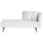 Beliani Right Hand Fabric Chaise Lounge White Riom