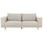 Beliani 3 Seater Fabric Sofa Light Beige Nivala