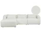 Beliani Right Hand Boucle Corner Sofa White Svansele