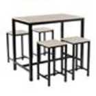 Home Source Nicosia Light Table And Bar Stool Set