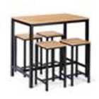 Home Source Nicosia Oak Table And Bar Stool Set