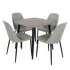 Core Products Aspen Grey Oak Square Table & 4 Grey Duo Chair Dining Set