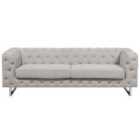 Beliani 3 Seater Fabric Sofa Beige Vissland