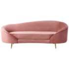 Beliani Velvet Sofa Pastel Pink Savar