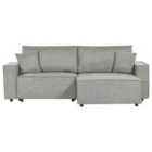 Beliani Left Hand Fabric Corner Sofa Bed With Storage Grey Karila