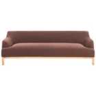 Beliani 3 Seater Fabric Sofa Burgundy Sosjo