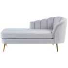 Beliani Right Hand Velvet Chaise Lounge Grey Allier
