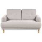 Beliani 2 Seater Fabric Sofa Taupe Tuve