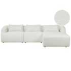Beliani Left Hand Boucle Corner Sofa White Svansele