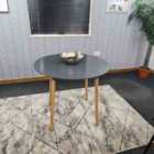 Kosy Koala Dining Table Grey Wood Kitchen Place for 4 Seats, Dining Table Only (Grey H 75 x L 90 x W 90 cm)