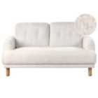 Beliani 2 Seater Boucle Sofa White Tuve