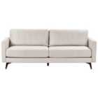 Beliani 3 Seater Fabric Sofa Light Beige Mala